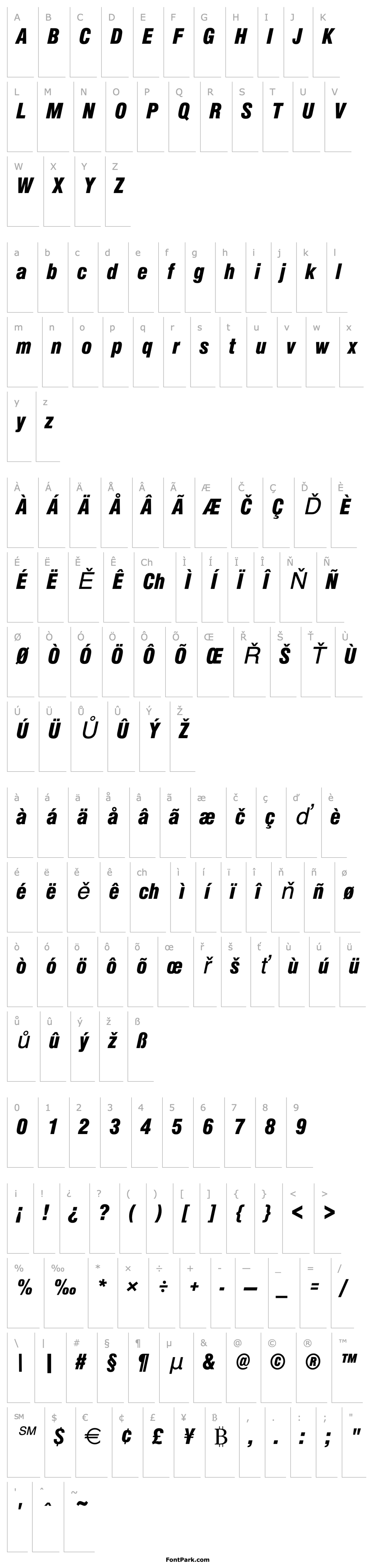 Přehled Nimbus_Sans_Becker_DBlaCon_Italic