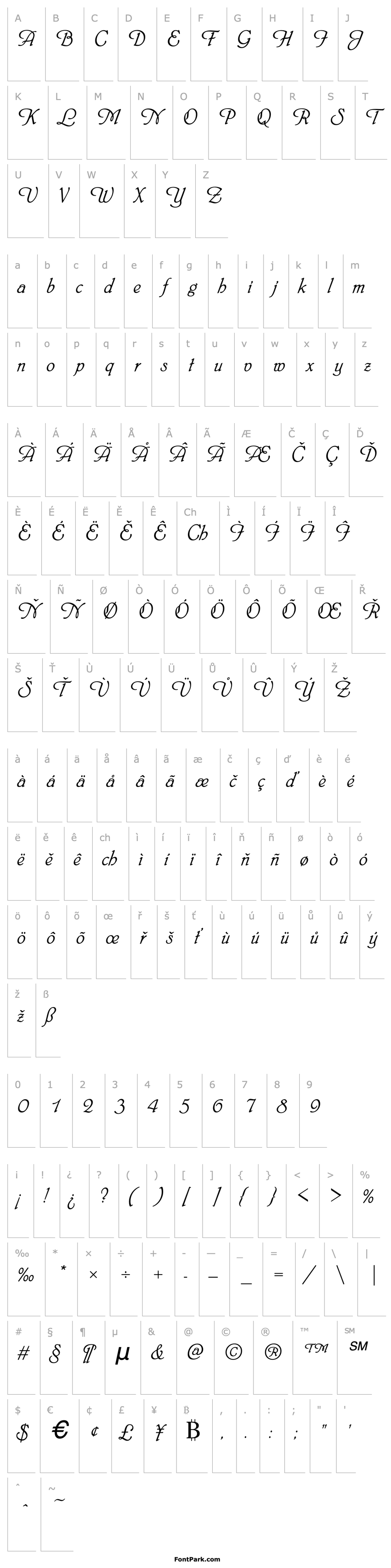 Přehled Nimbus Script Regular