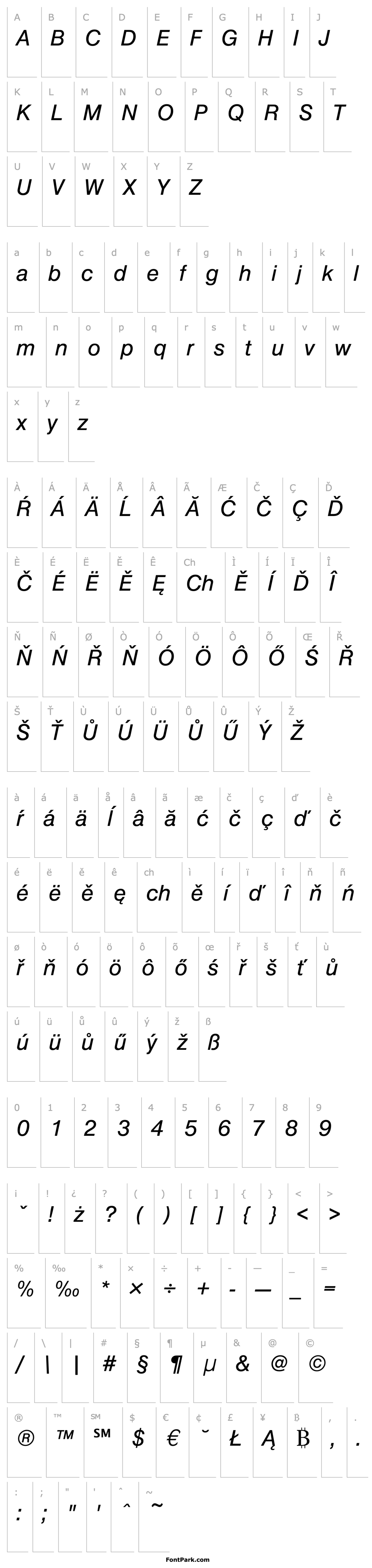 Přehled NimbuSanDEE Italic