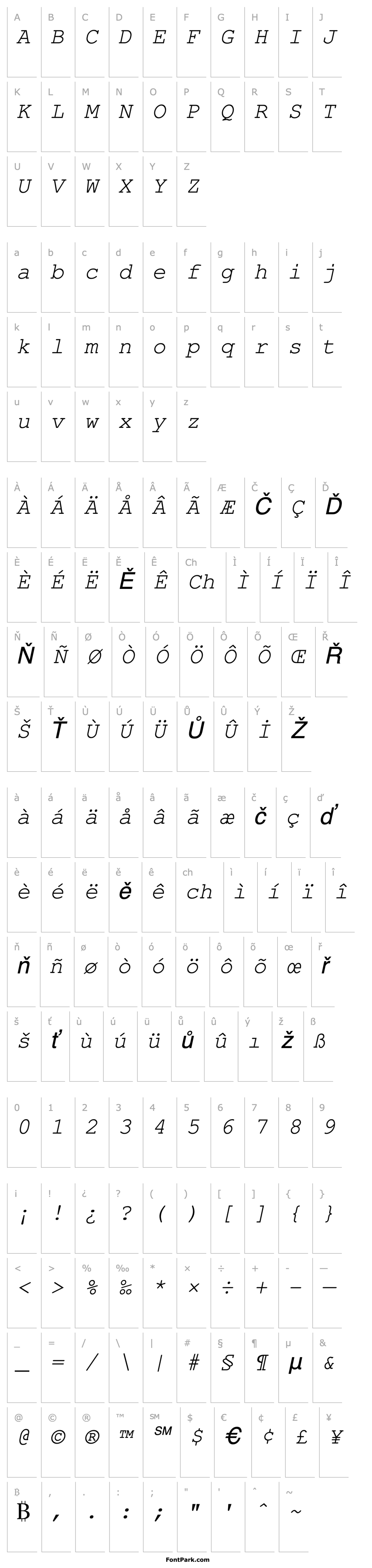 Overview NimbusMonLTU Italic