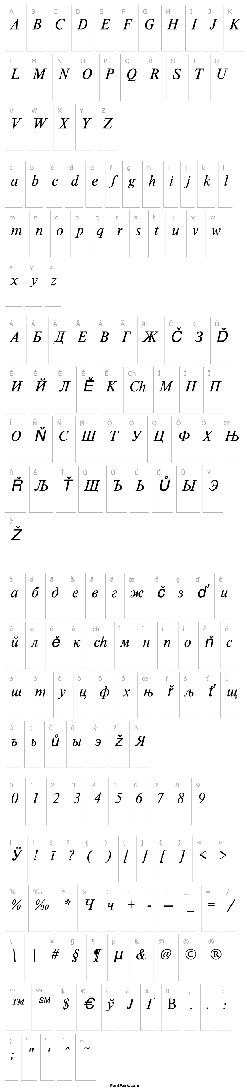 Overview NimbusRomDCY Italic