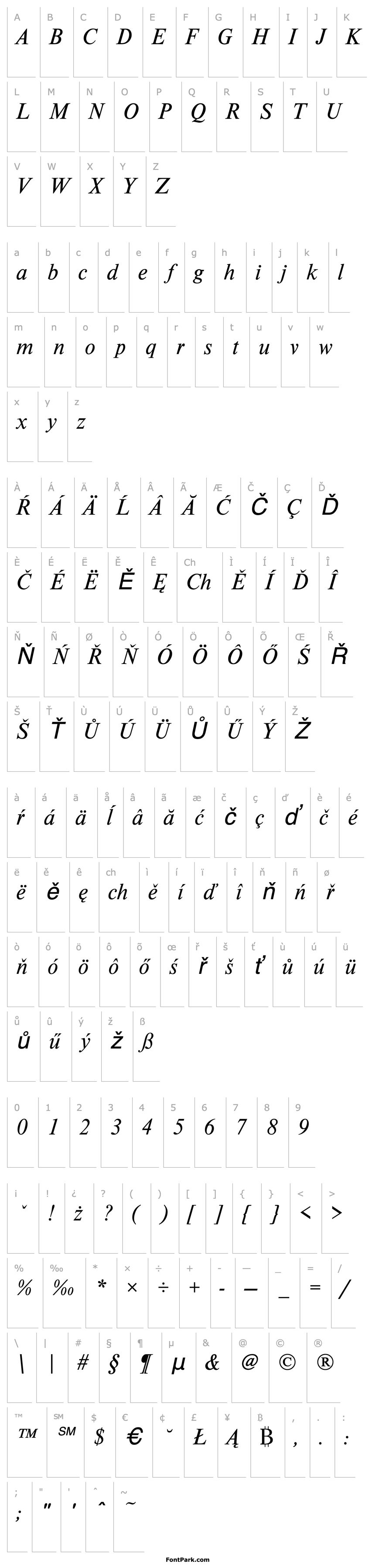 Overview NimbusRomDEE Italic