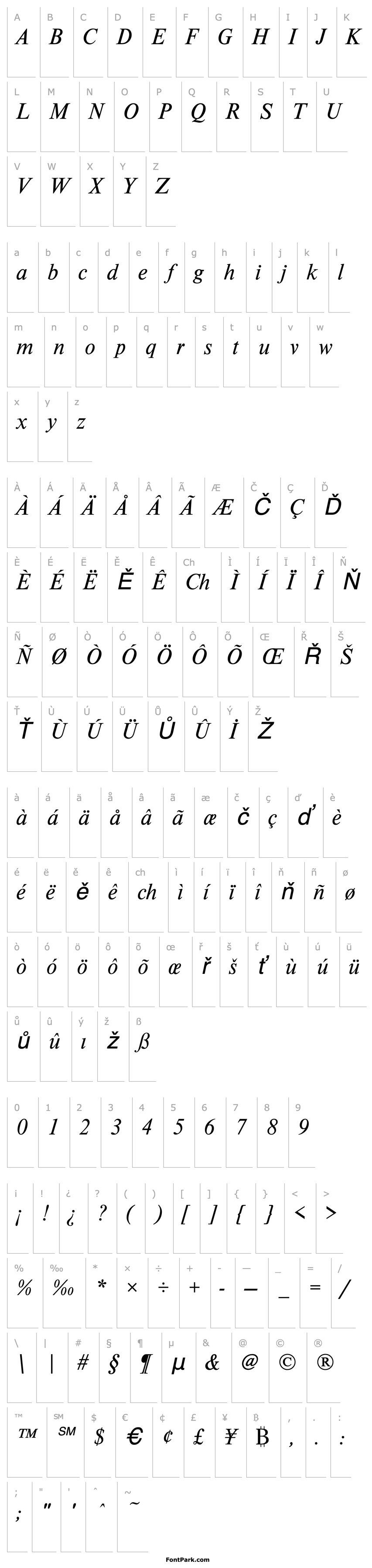 Overview NimbusRomDTU Italic