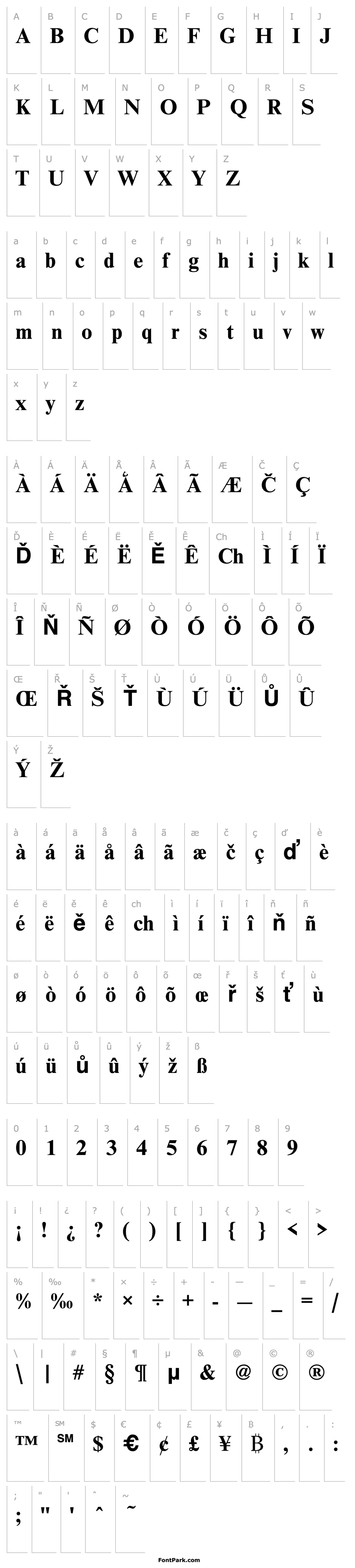 Overview NimbusRomNo9T Bold