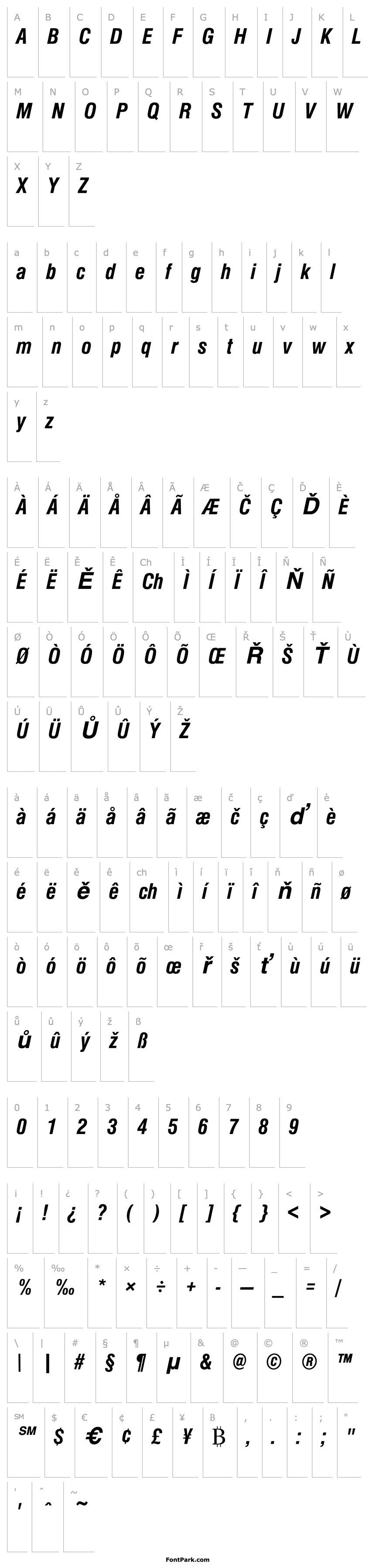 Overview NimbusSanDCon Bold Italic