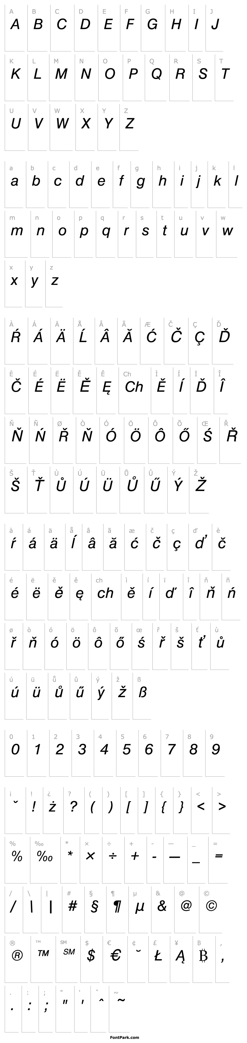 Overview NimbusSanDEE Italic