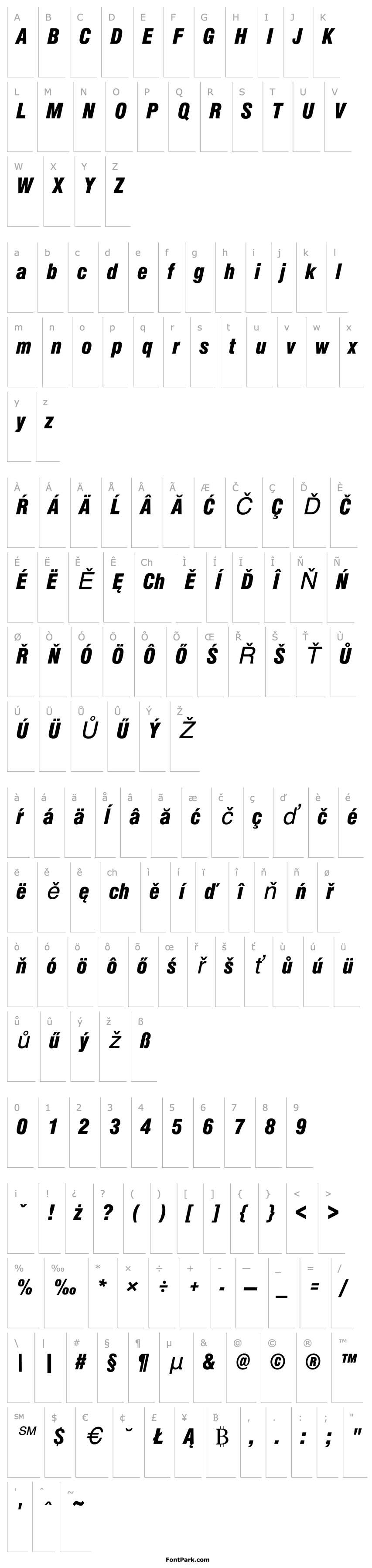 Přehled NimbusSanDEEBlaCon Italic