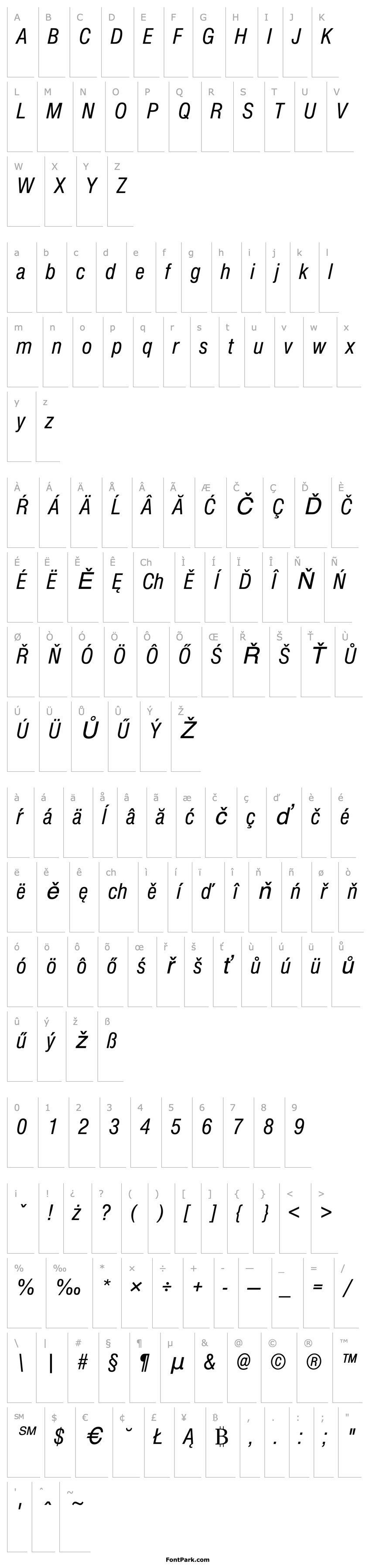 Přehled NimbusSanDEECon Italic