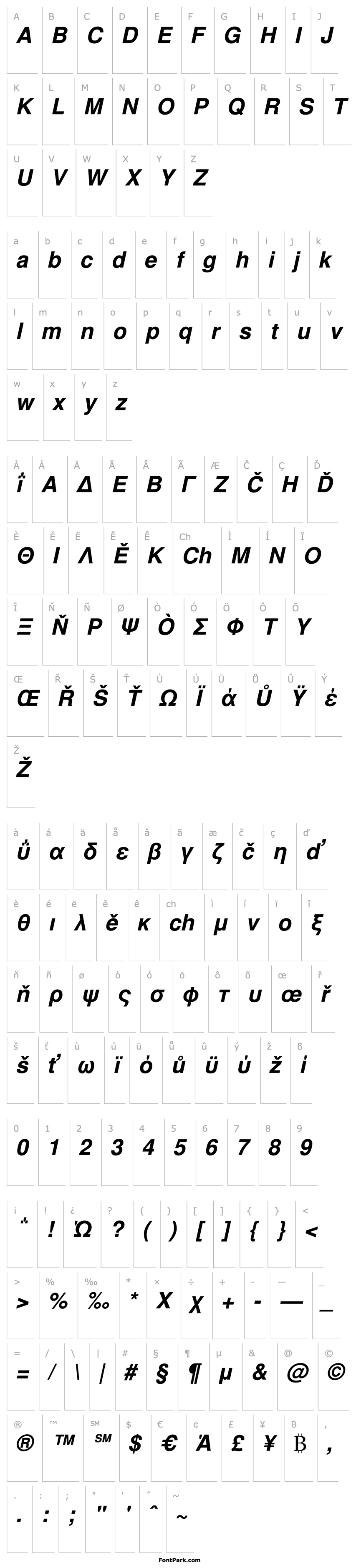 Overview NimbusSanLGR Bold Italic