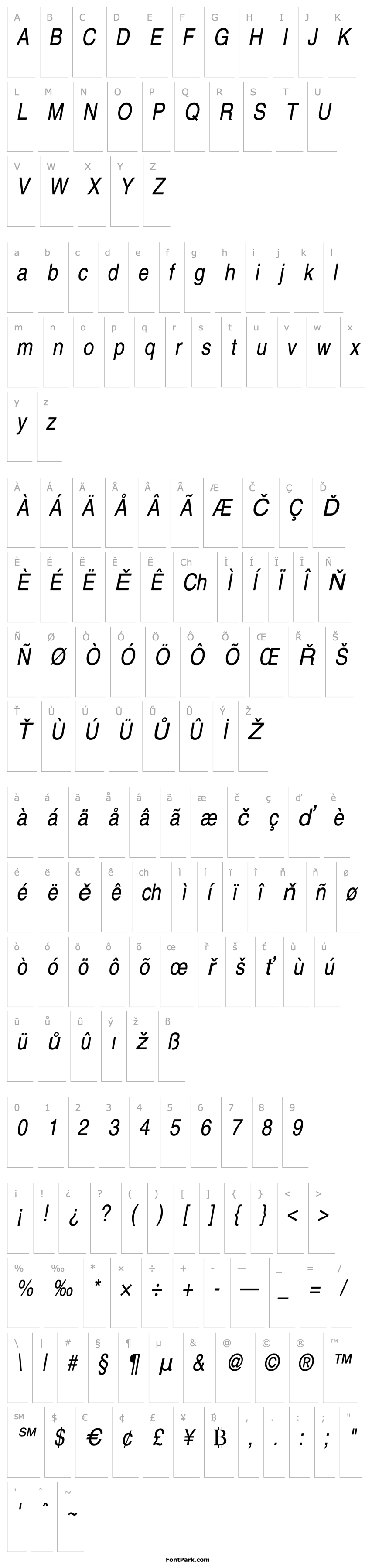 Overview NimbusSanLTUCon Italic