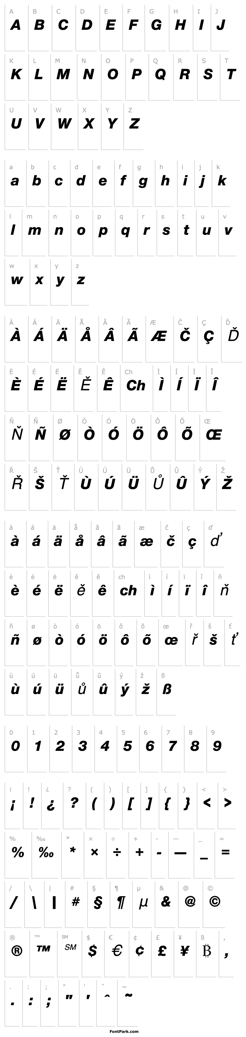 Overview NimbusSanNovTHea Italic