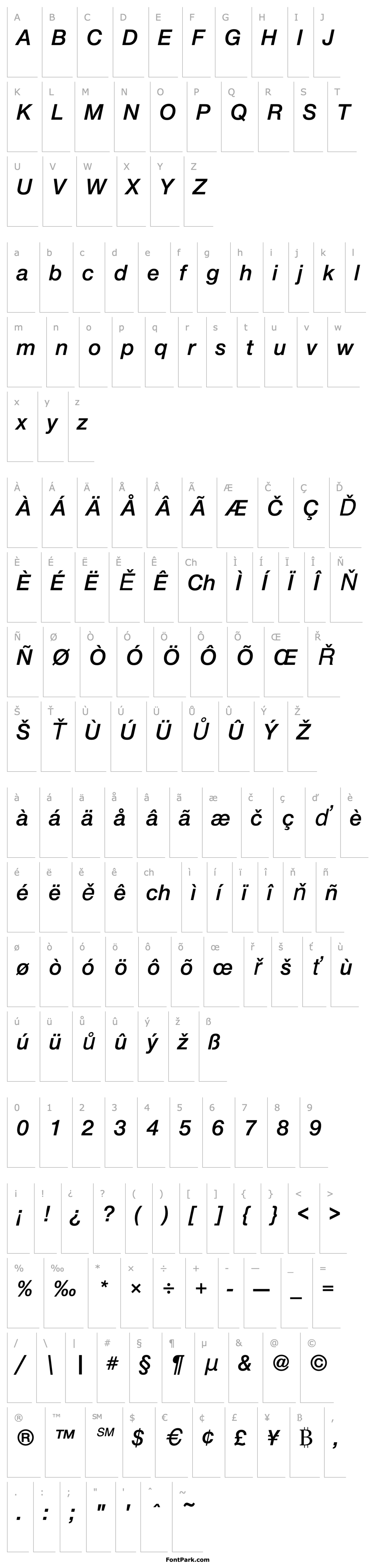 Overview NimbusSanNovTSemBol Italic