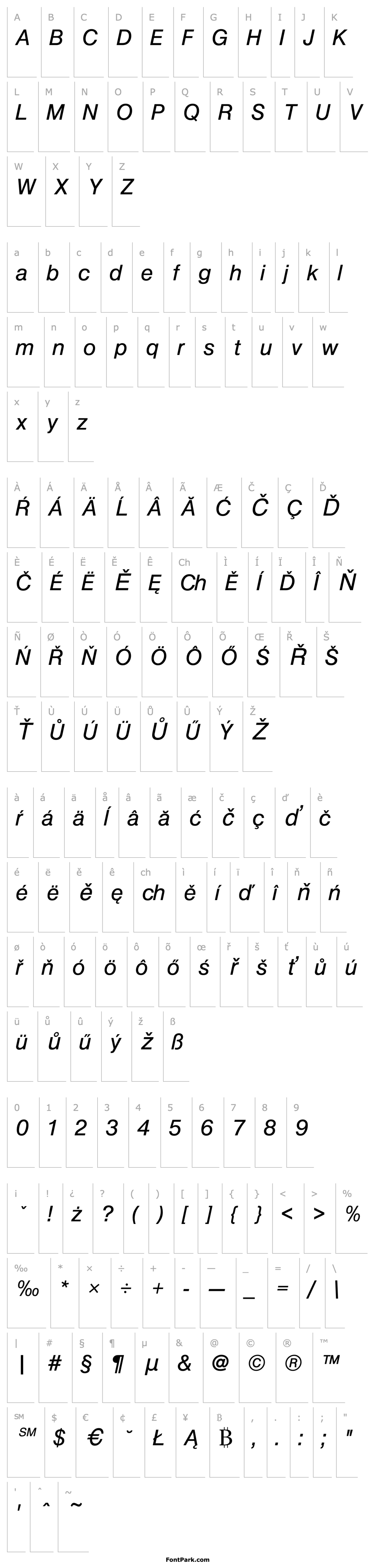 Overview NimbusSanPEE Italic