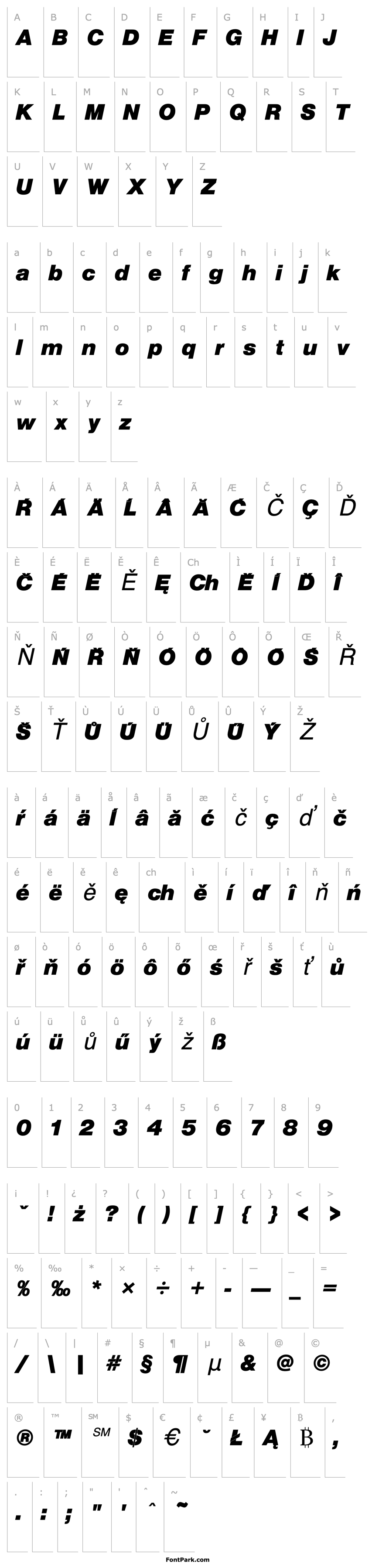 Přehled NimbusSanPEEBla Italic