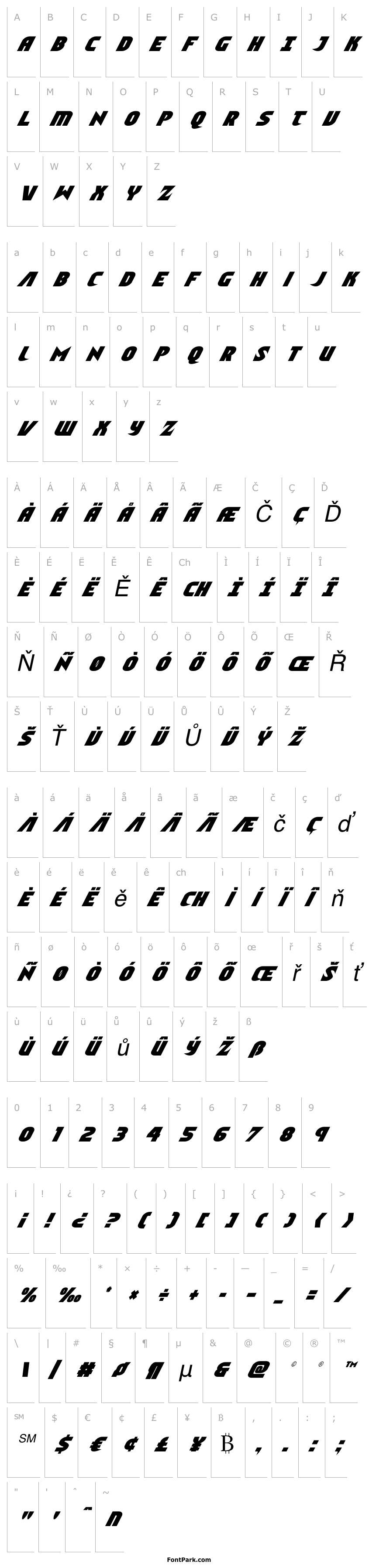 Přehled Ninja Garden Condensed Italic