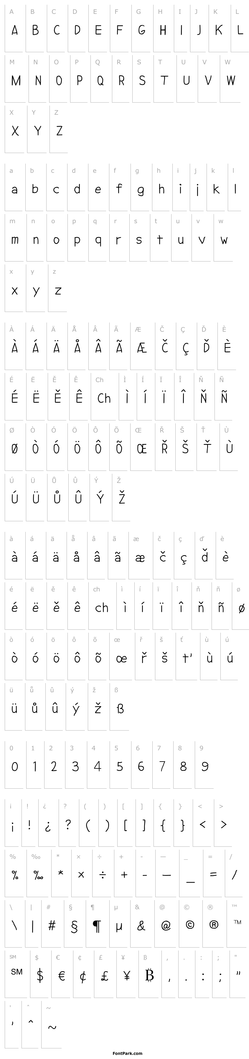 Přehled NipCen's Print Unicode