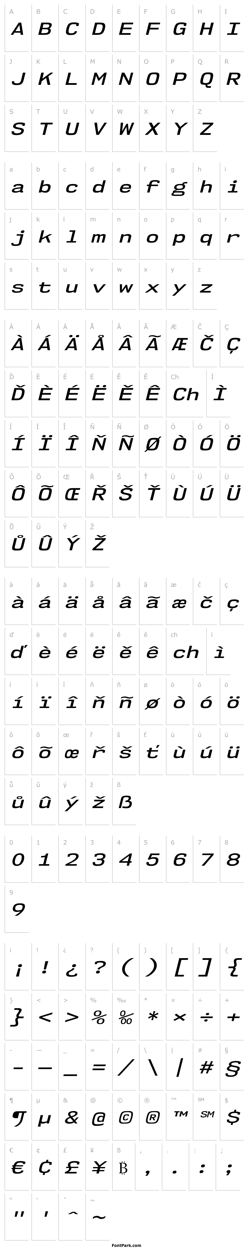 Overview NK57MonospaceExSb-Italic