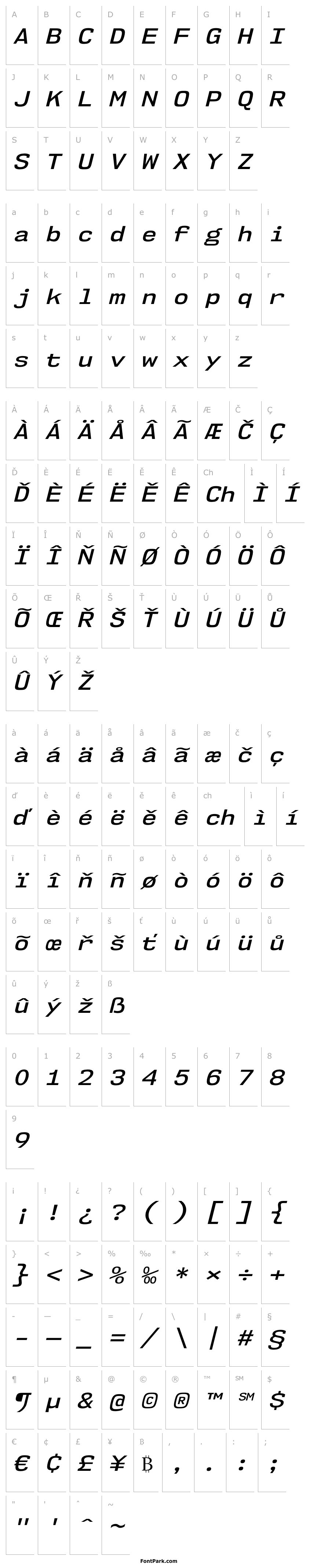 Overview NK57MonospaceSeSb-Italic