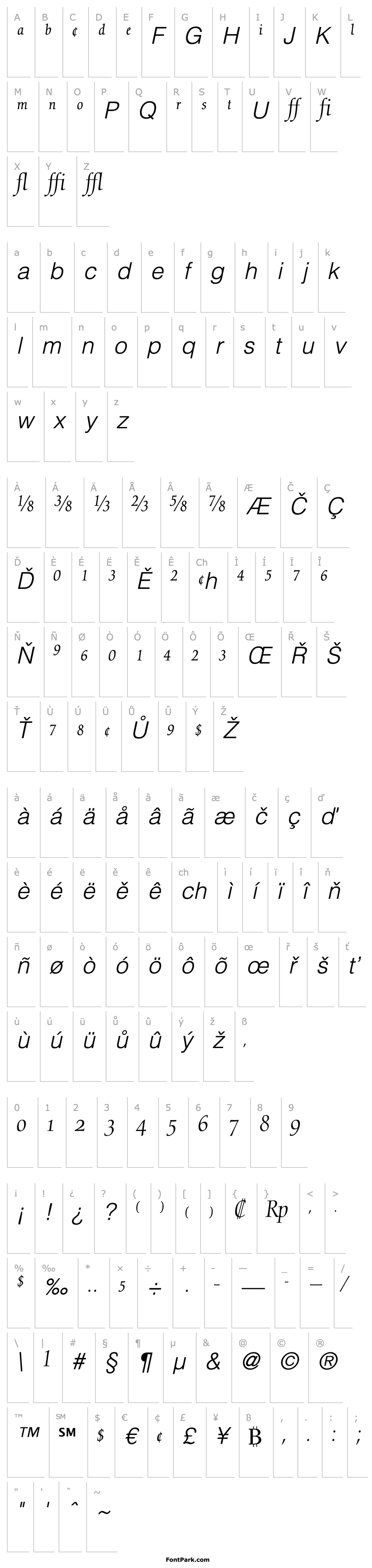 Overview NofretExpert-Light Italic