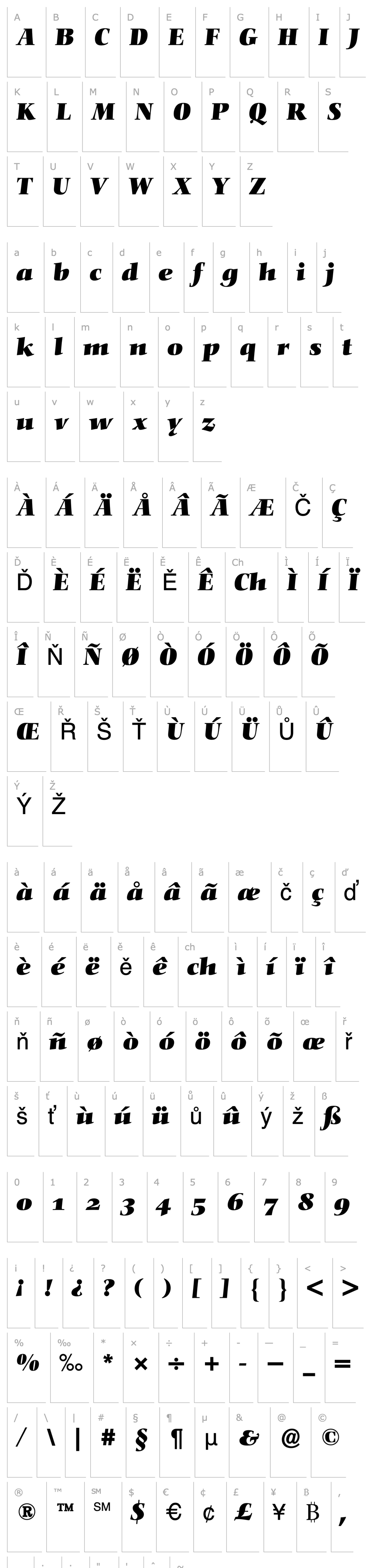 Přehled NofretExpertBQ-BoldItalicOsF