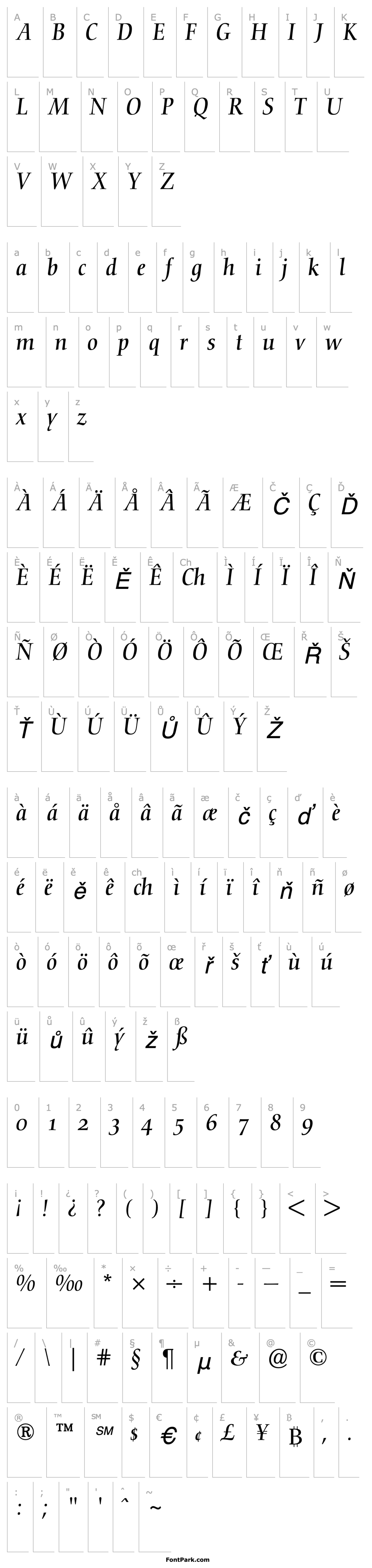 Přehled NofretOldstyleFigures-Italic