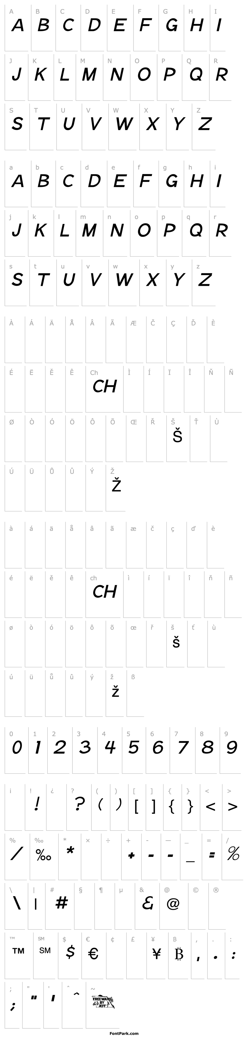 Přehled Notation Italic Light JL