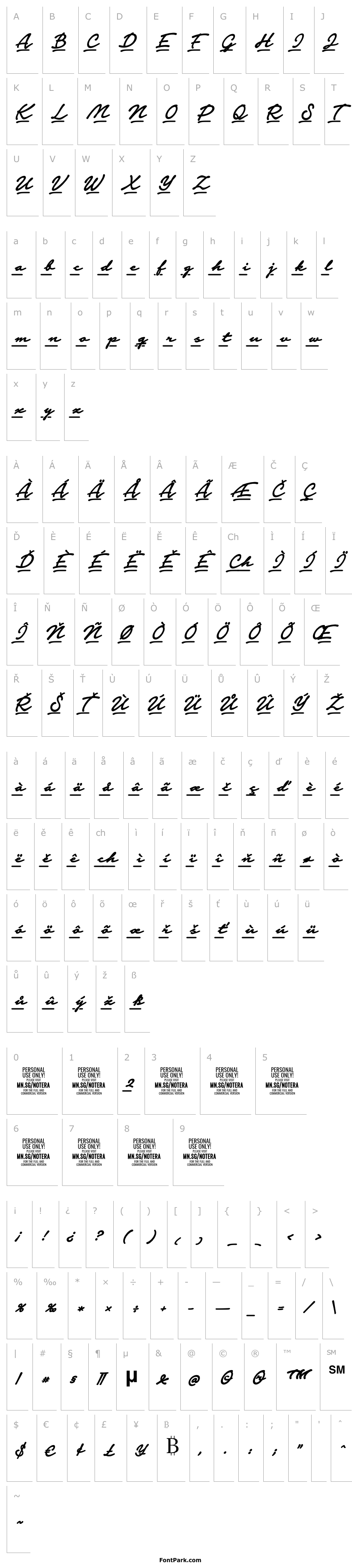Overview Notera 2 Underline PERSONAL USE Bold