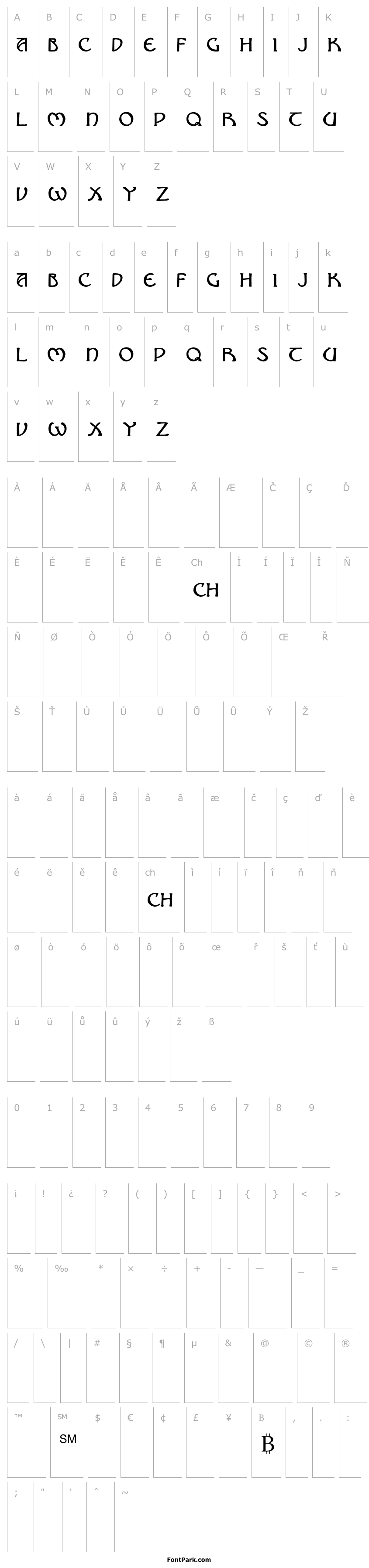 Overview Nouveau Uncial Caps