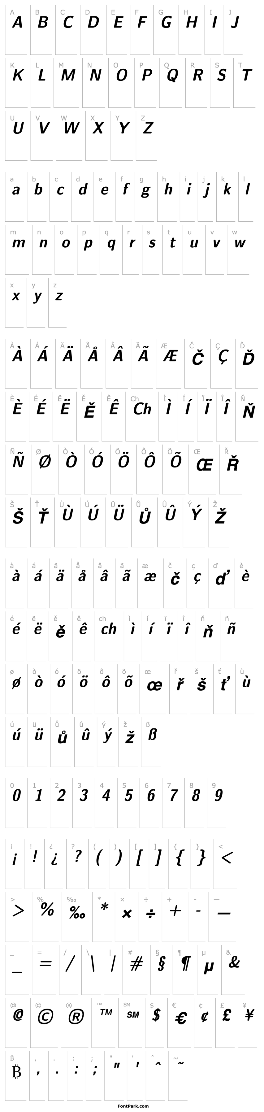 Overview Nova Bold Oblique