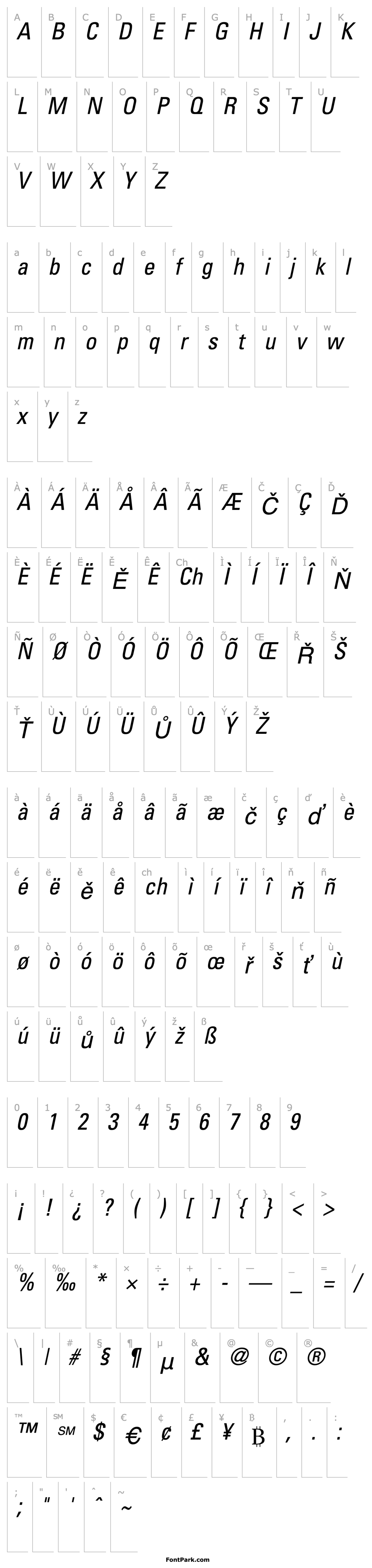 Overview Nova Condensed SSi Condensed Italic