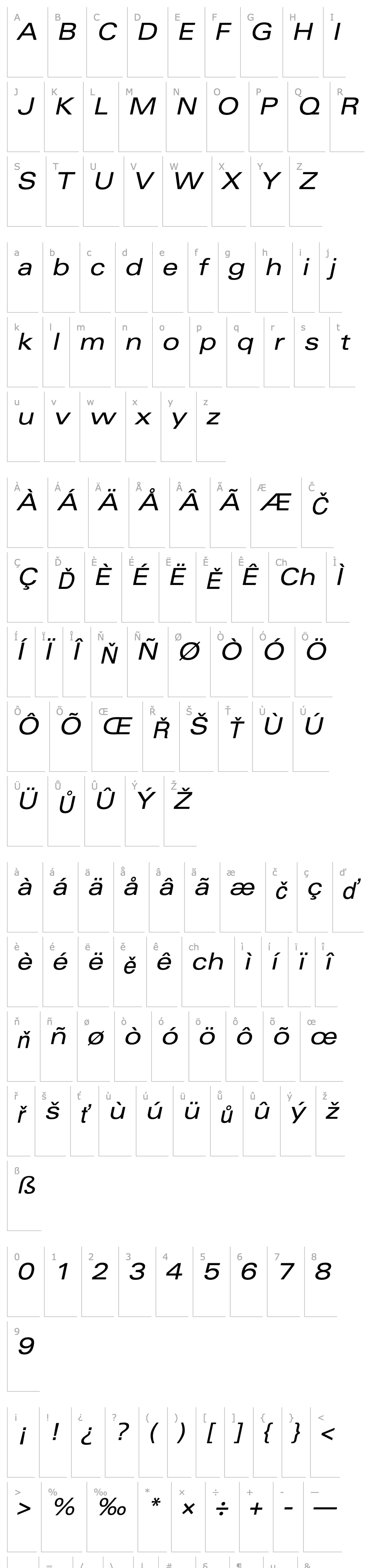 Overview Nova Expanded SSi Expanded Italic