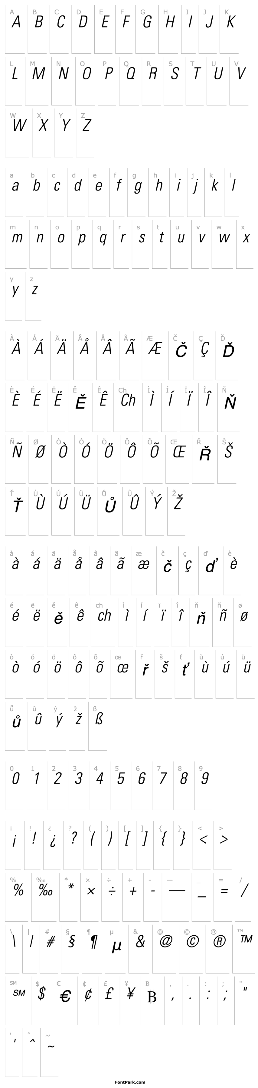 Overview Nova Light Condensed SSi Light Condensed Italic