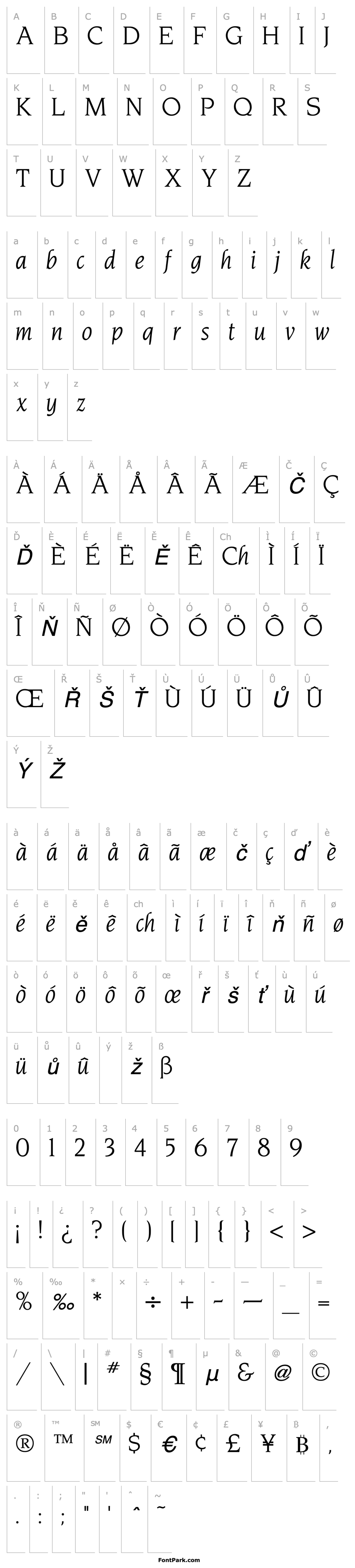 Přehled Novarese Italic