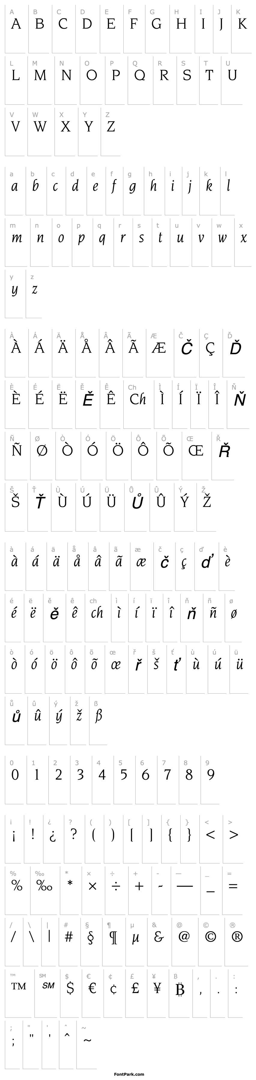 Přehled NovareseStd-BookItalic