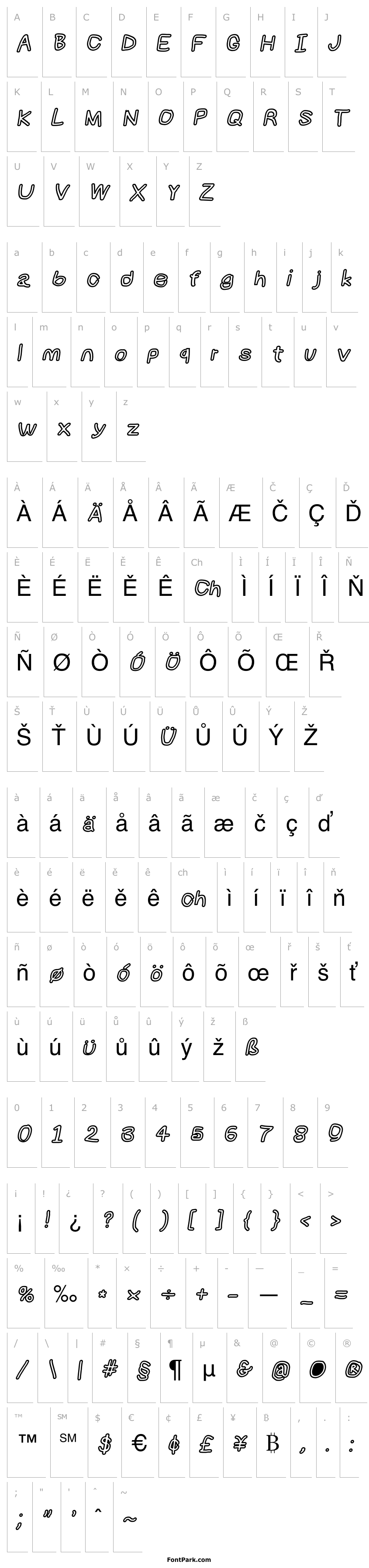 Overview NumbBunny Black Outline Italic