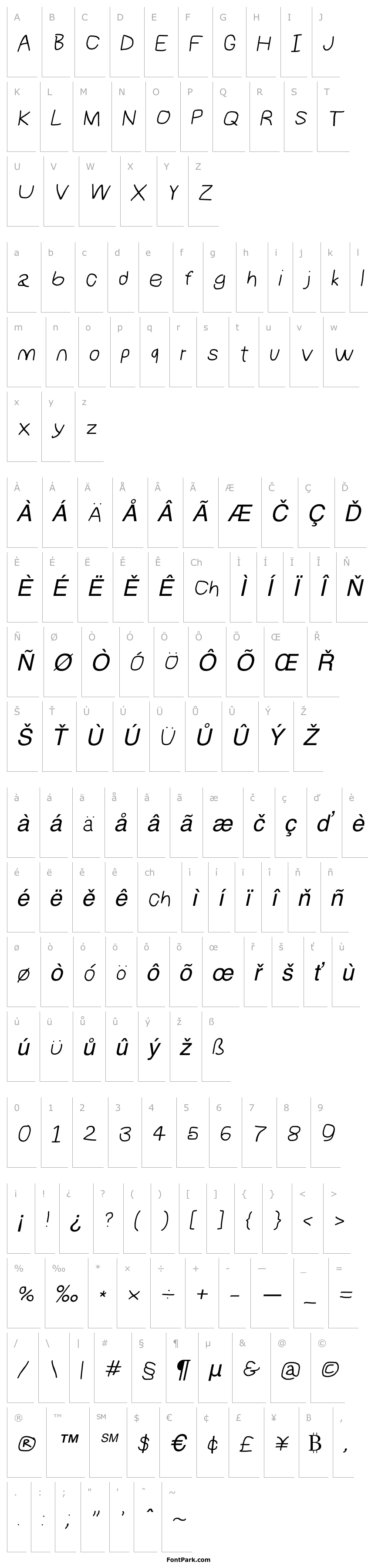 Overview NumbBunny Wide Italic