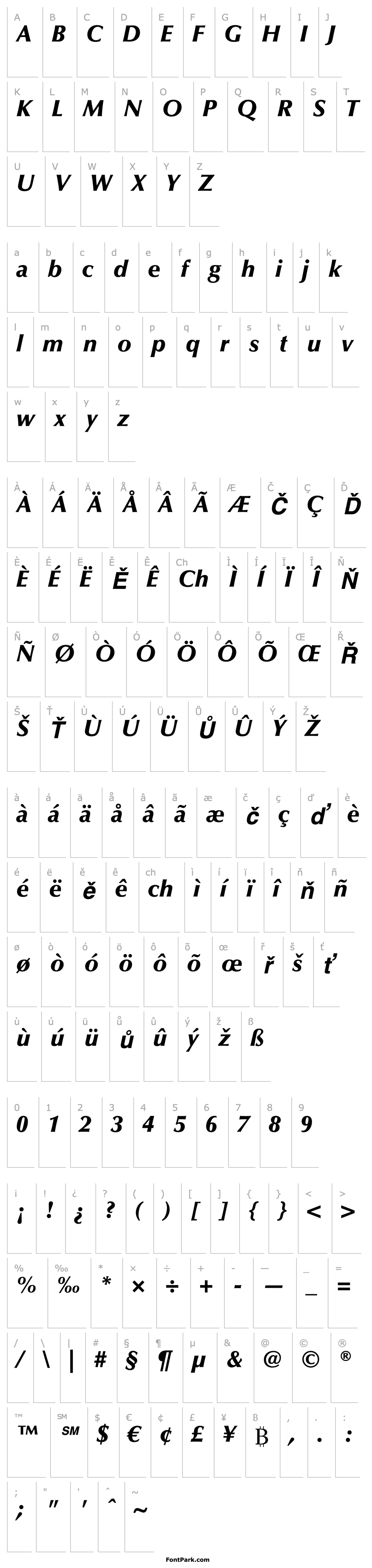 Overview OptimaLTStd-BlackItalic