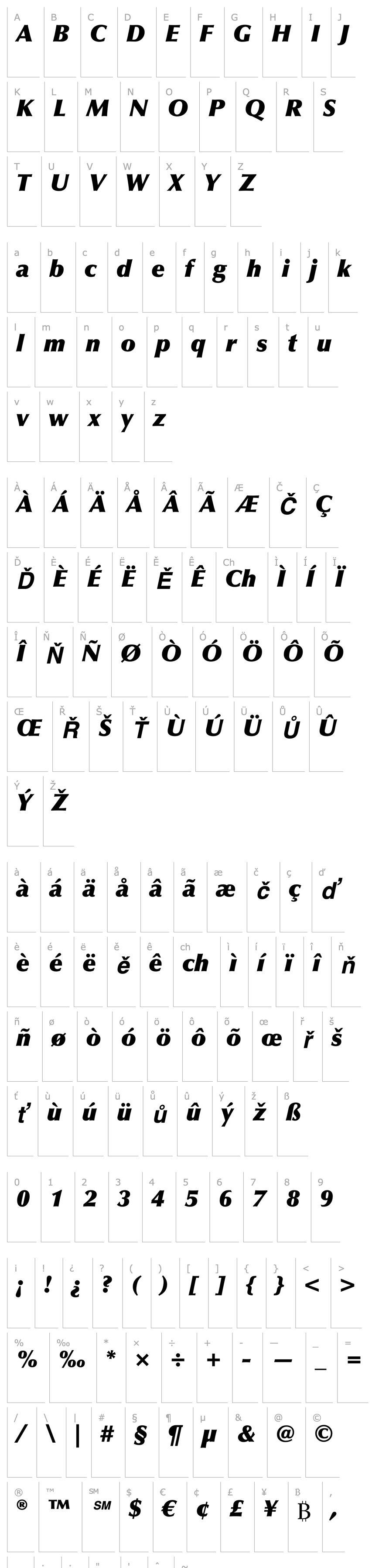 Overview OptimaLTStd-ExtraBlackItalic