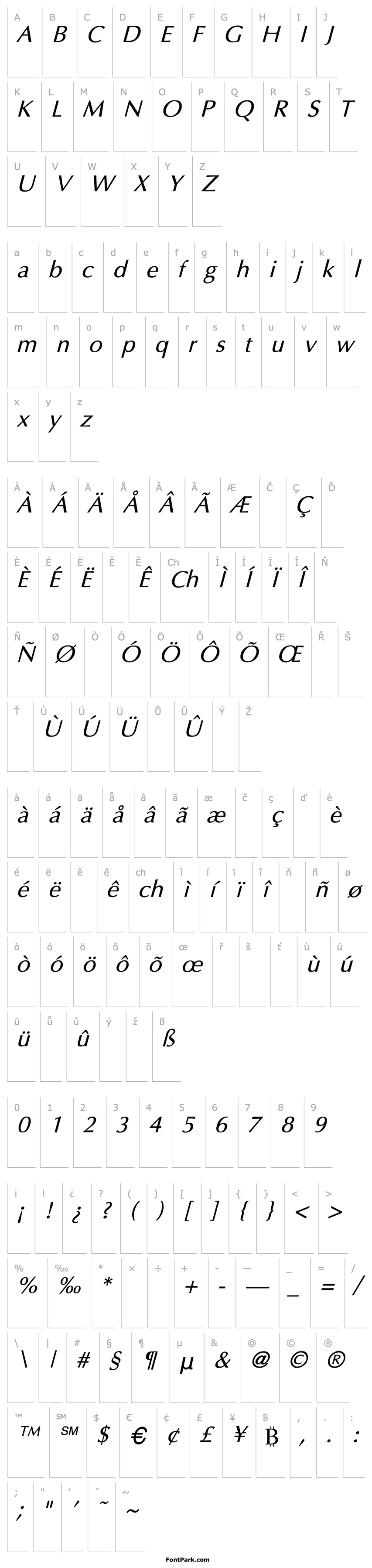 Overview Optima Italic