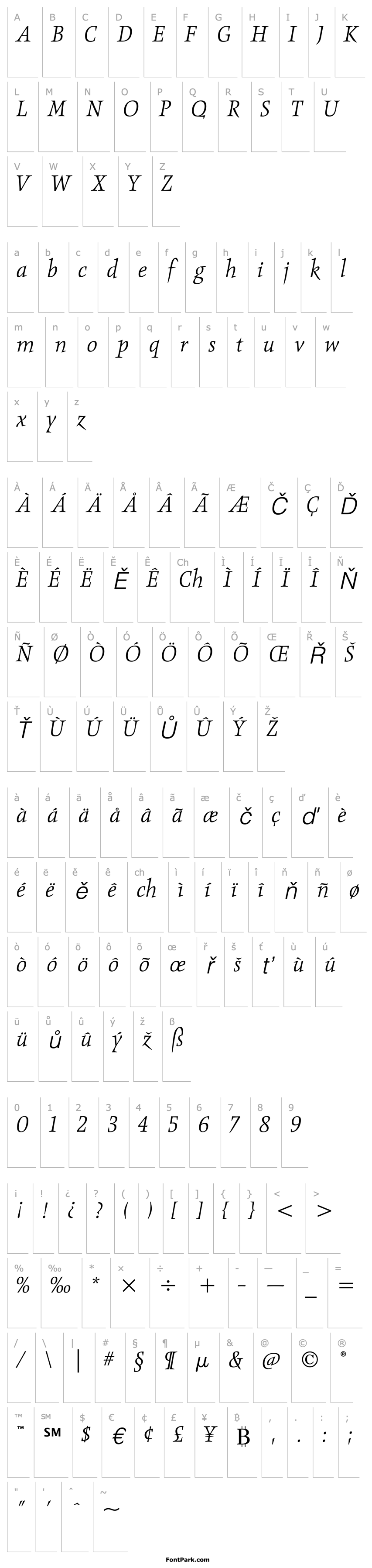 Overview ObeliskITC TT Light Italic