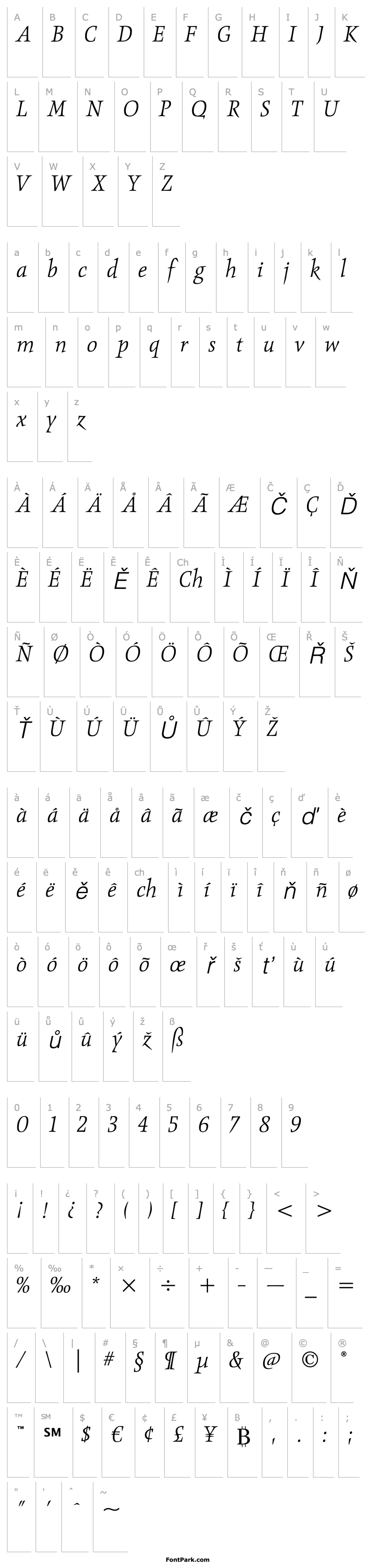 Overview ObeliskITCStd-LightItalic