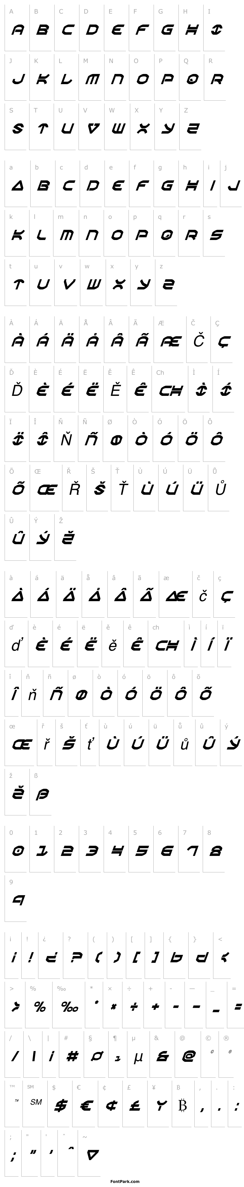 Overview Oberon Condensed Italic