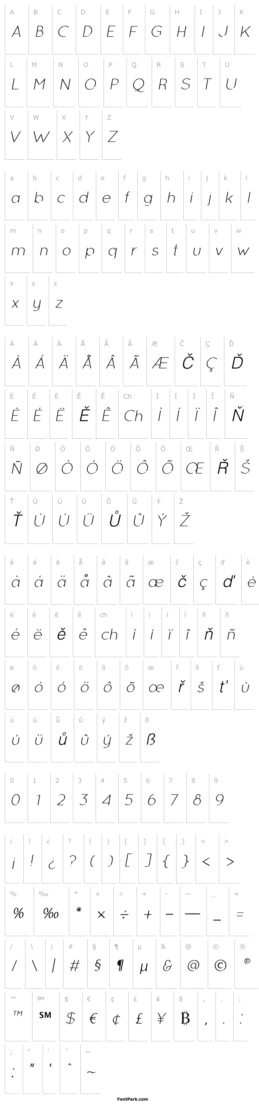 Overview Ocie Light Italic