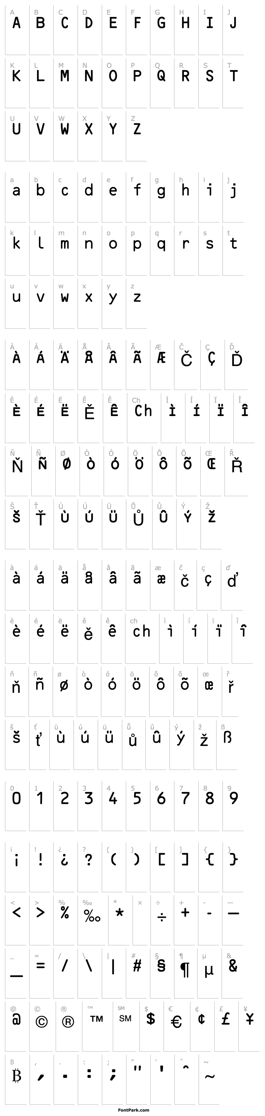 Overview OcrB Regular