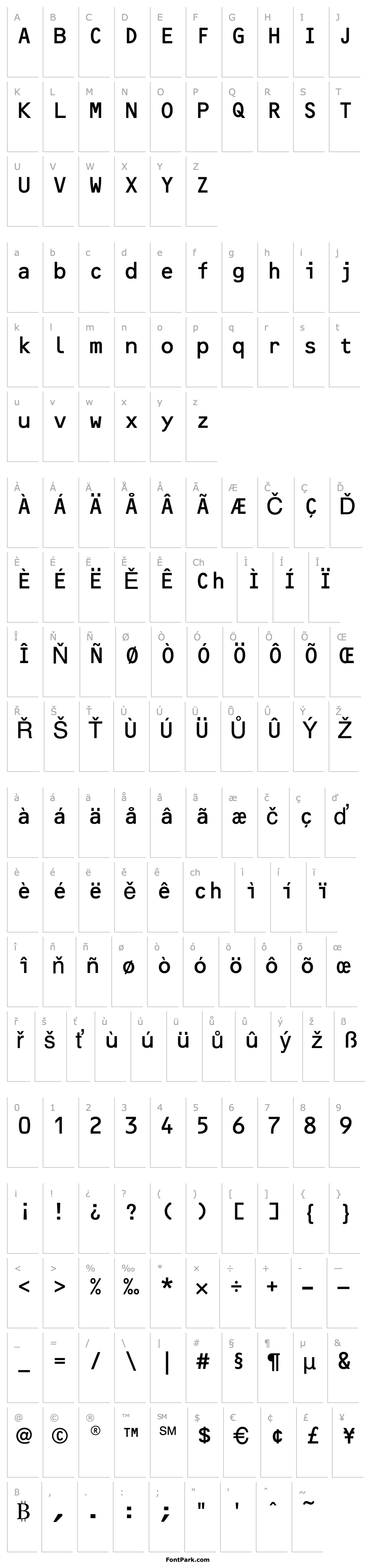 Overview OCRBEF-Regular