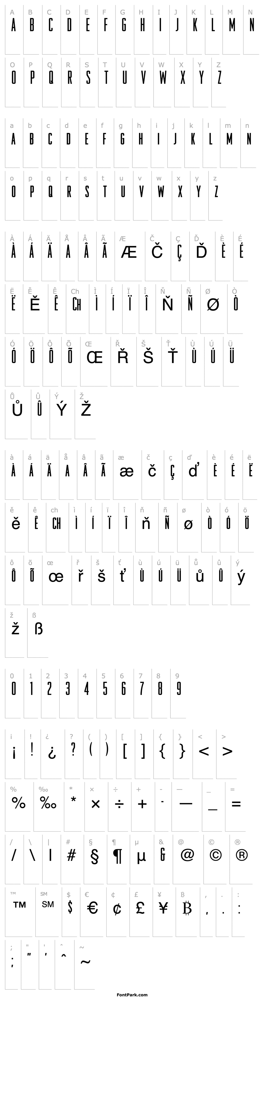 Overview OdeonCondensedRegular