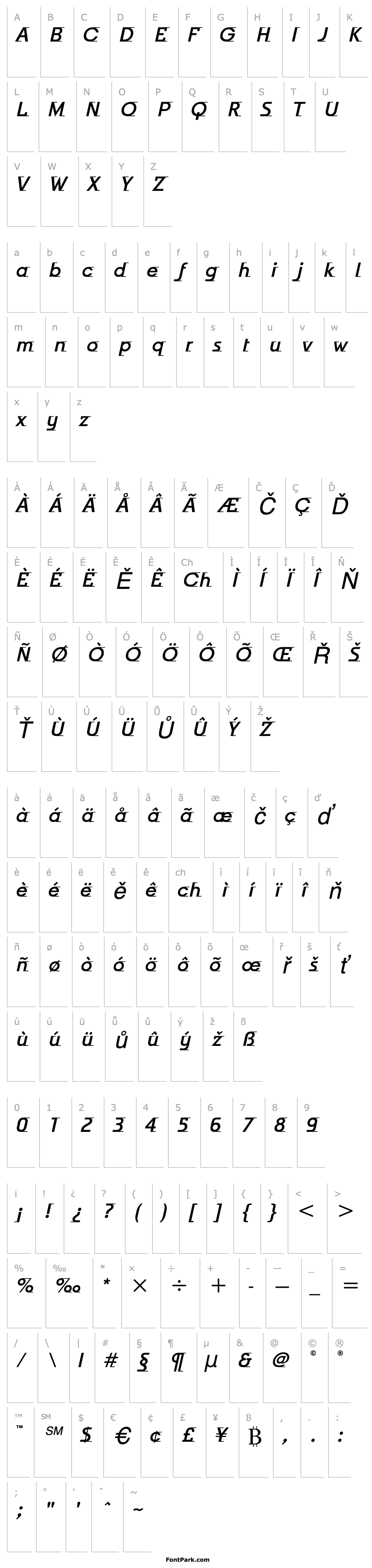 Overview Odyssee Md ITC TT MediumItalic