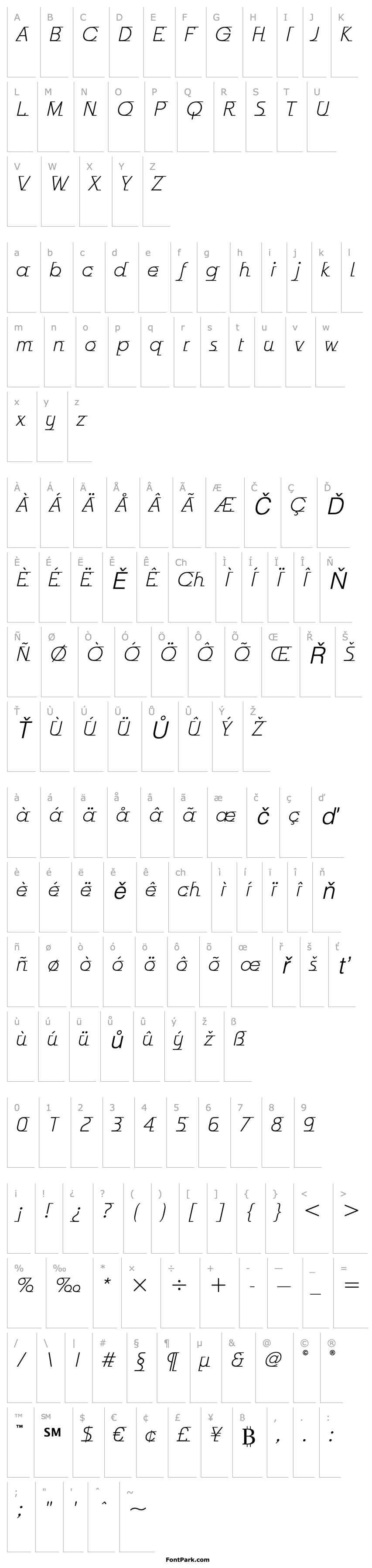 Overview OdysseeITCStd-LightItalic