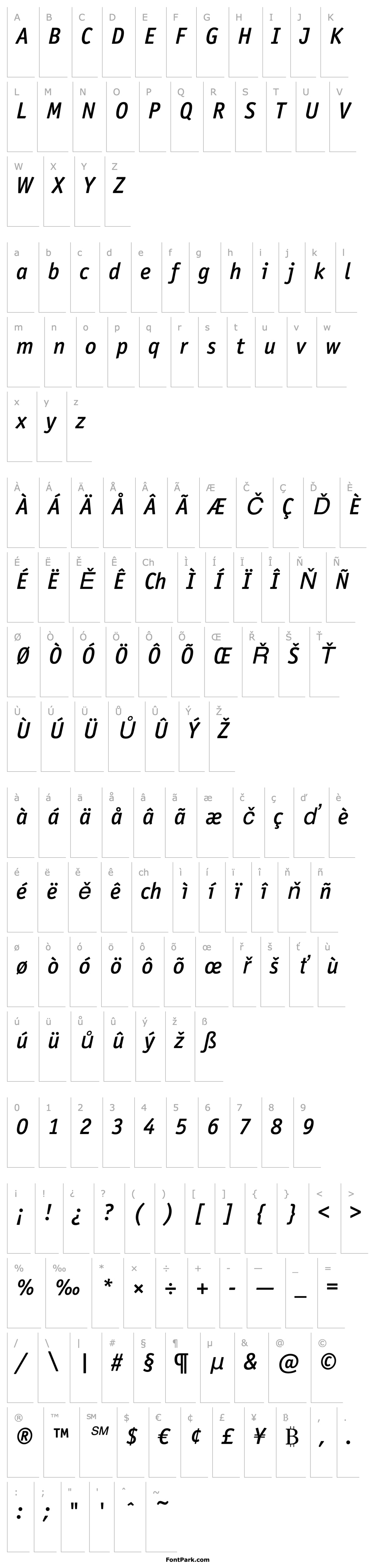 Overview OfficinaSanITC-MediumItalic