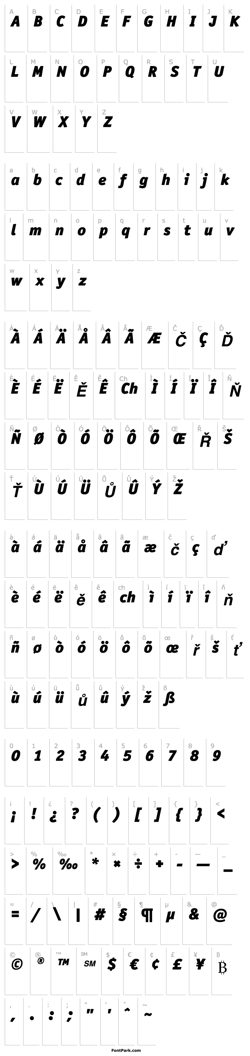 Overview OfficinaSansITCStd-BlackItalic